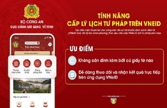 Thông tin về triển khai thí điểm cấp Phiếu Lý lịch tư pháp trên Ứng dụng VNeID